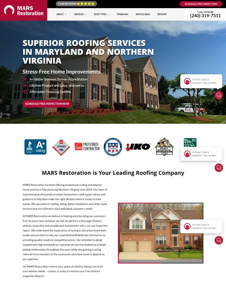 mars-roofing landing page